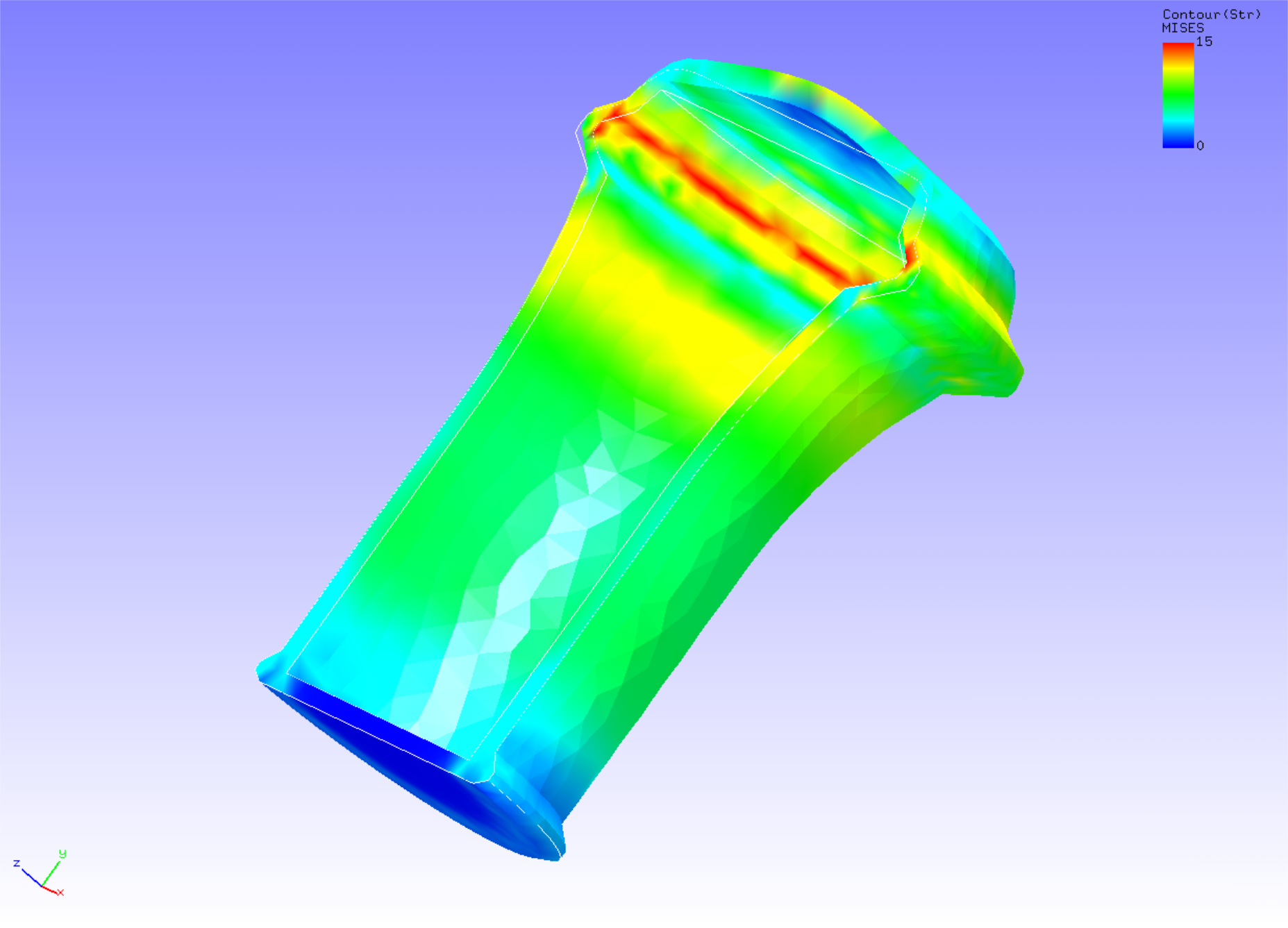 Analysis results: deformation and von Mises stress