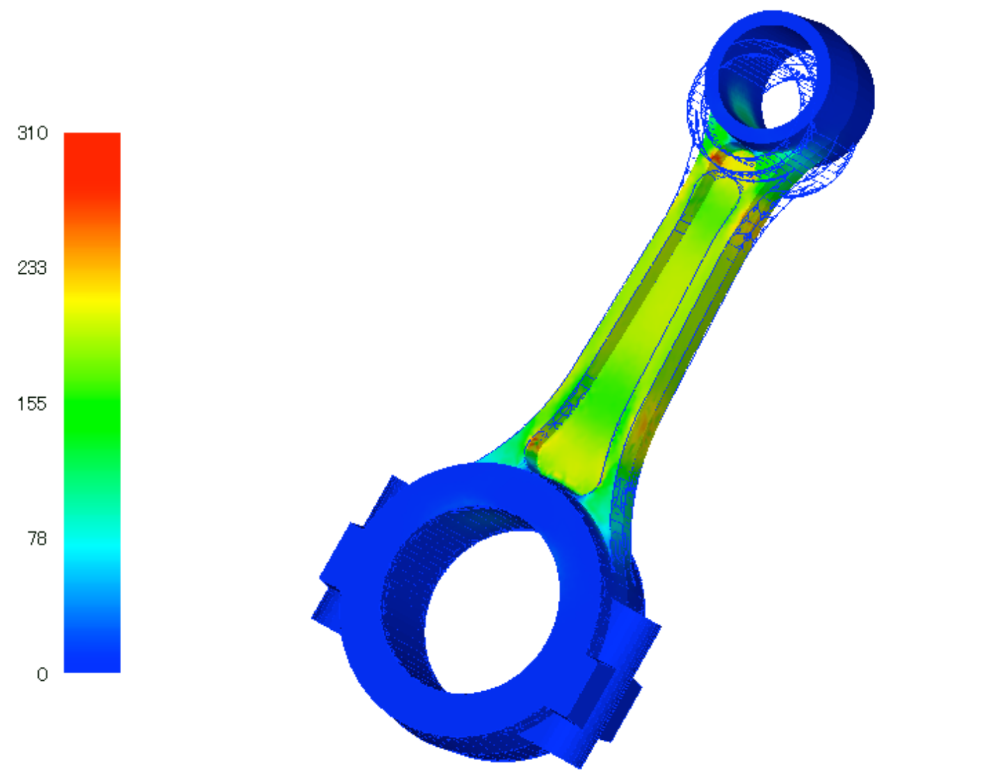 EX01A analysis result (Mises stress and deformation plot (10x))