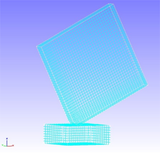 Mesh data of the floor and square bar