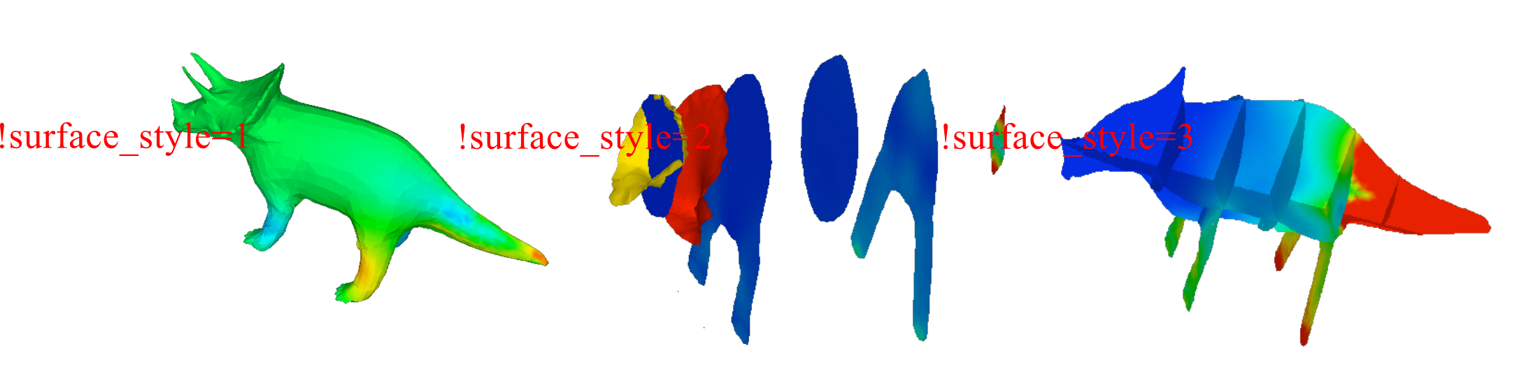 Przykład ustawień surface/style